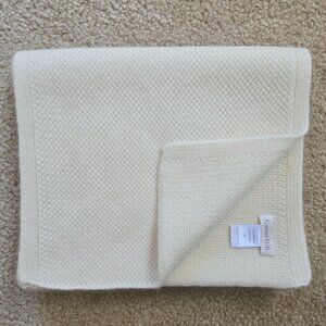 NWOT Garnet Hill Cashmere Scarf Basketweave Ivory